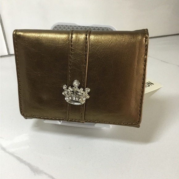 Vegan Leather Wallet with Crown Detail - Camel, Brown, White or Black New w/tag - Picture 5 of 6